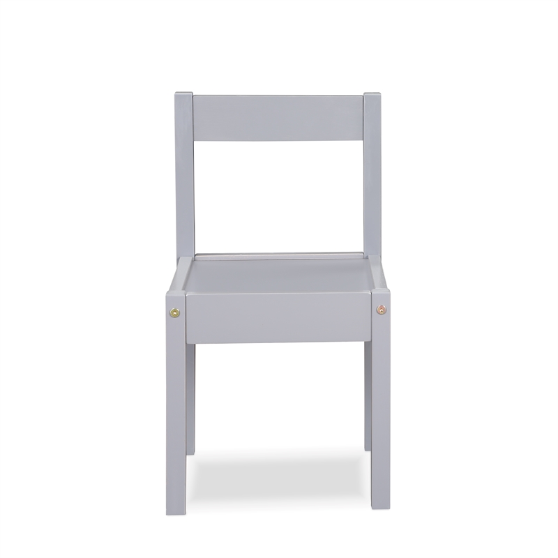 Olive & Opie Gibson 3-Piece Wood Dry Erase Kids Table & Chair Set in Gray