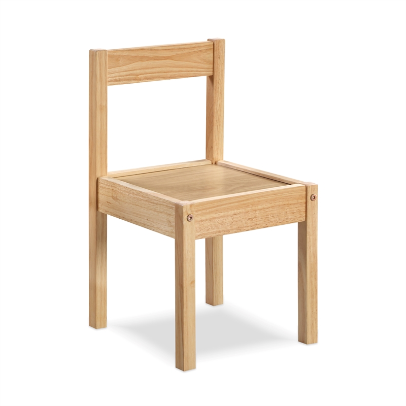 Olive & Opie Gibson 3-Piece Wood Dry Erase Kids Table & Chair Set in Natural