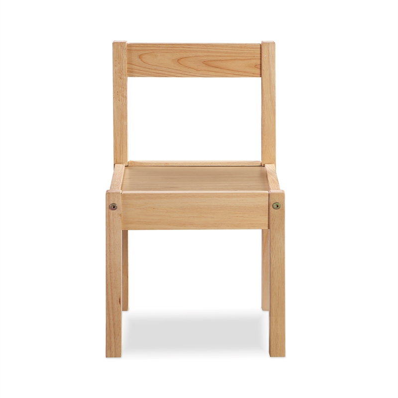 Olive & Opie Gibson 3-Piece Wood Dry Erase Kids Table & Chair Set in Natural