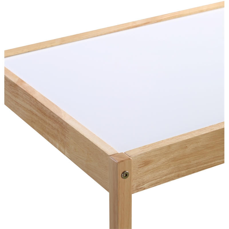 Olive & Opie Gibson 3-Piece Wood Dry Erase Kids Table & Chair Set in Natural