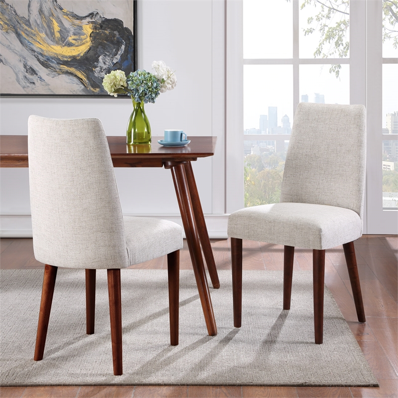 Olive & Opie Taylor Traditional Wood and Fabric Chair in Espresso/Gray