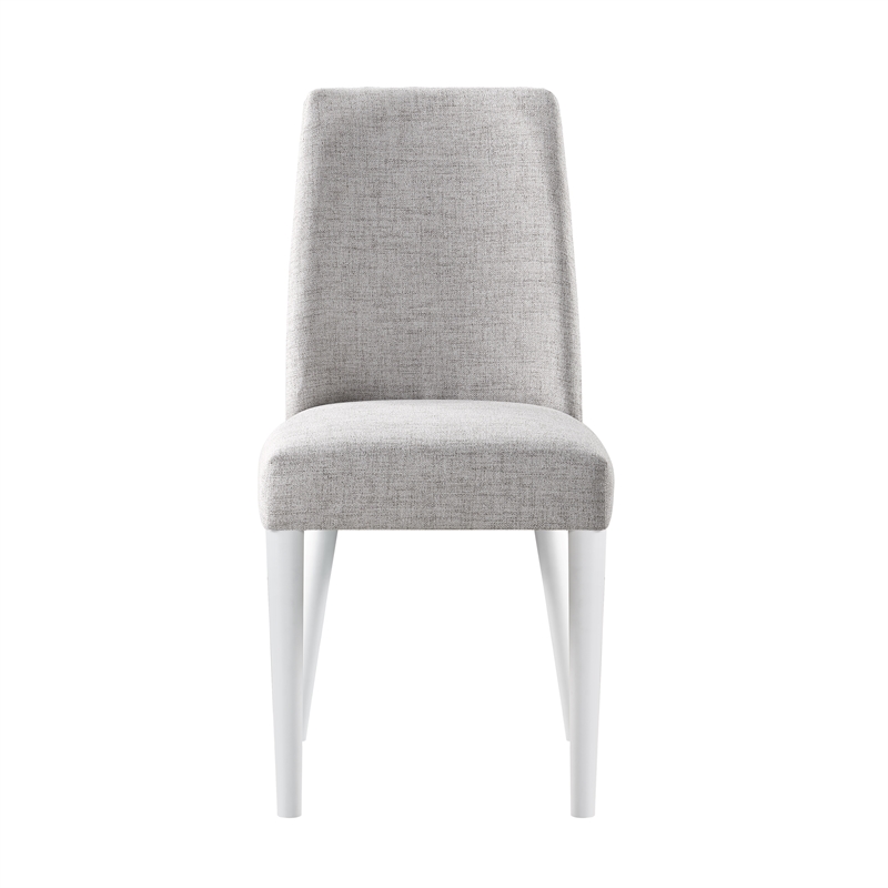 Olive & Opie Taylor Traditional Wood and Fabric Chair in White and Gray