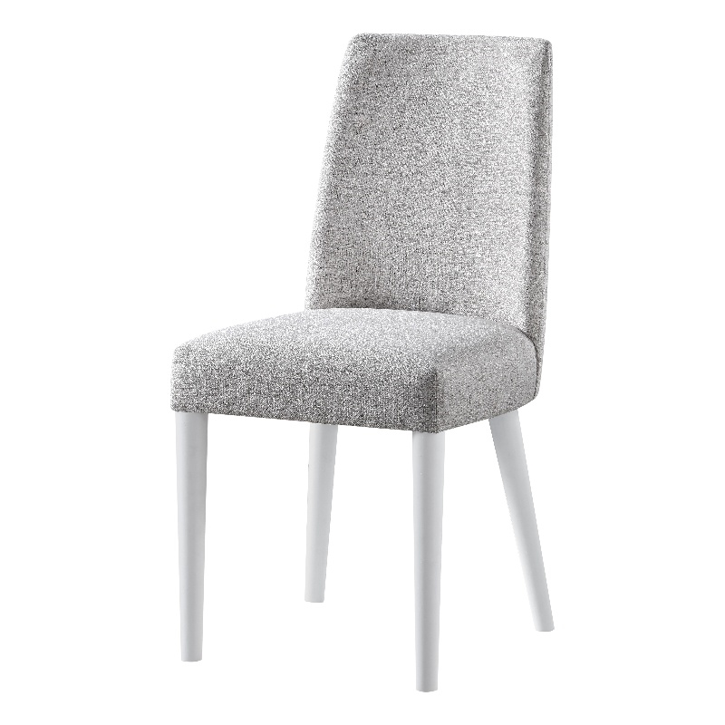 Olive & Opie Taylor Traditional Wood and Fabric Chair in White and Gray