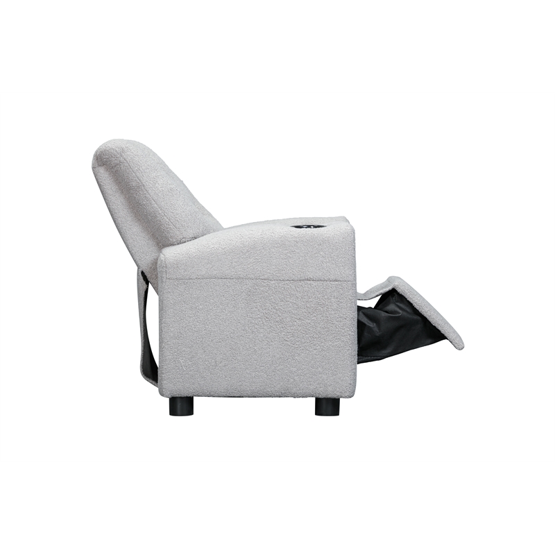 Chase Kids Recliner in Wooly Gray