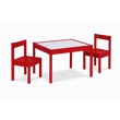 Gibson 3-Piece Dry Erase Kids Table And Chair Set Red
