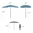 Greemotion Sleek 7.5' Adjustable Stainless Steel Blue Fabric Patio Umbrella