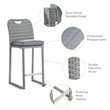 Greemotion Cyprus Stainless Steel Gray Outdoor Bar Height Dining Stools Set of 6