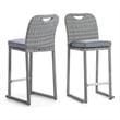 Greemotion Cyprus Stainless Steel Gray Outdoor Bar Height Dining Stools Set of 6