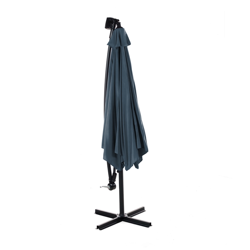 Greemotion Glam 10Ft Navy Cantilever Fabric Outdoor Patio Umbrella