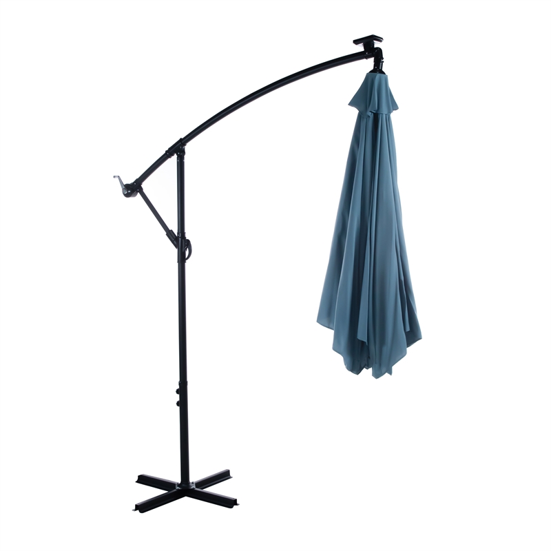 Greemotion Glam 10Ft Blue Cantilever Fabric Outdoor Patio Umbrella