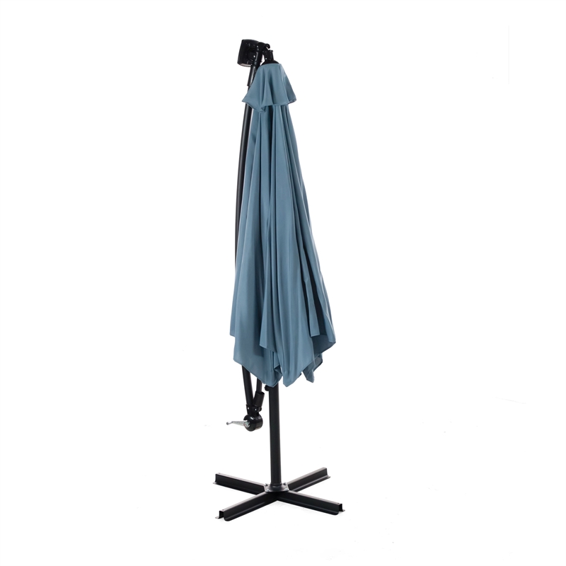 Greemotion Glam 10Ft Blue Cantilever Fabric Outdoor Patio Umbrella