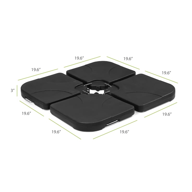 Greemotion Tengram Black Heavy-Duty Plastic Patio Cantilever Umbrella Base