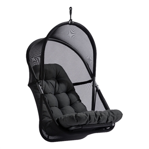 Greemotion Breeze Outdoor Foldable Mesh Fabric Egg Swing in Black