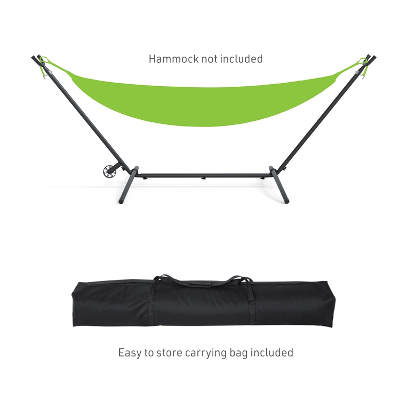 Greemotion Haley Outdoor Heavy Duty Metal Hammock Stand in Black