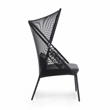 Greemotion Alverta 2-Piece Black Outdoor Fabric Mesh Foldable Chair