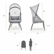 Greemotion Alverta 2-Piece Black Outdoor Fabric Mesh Foldable Chair