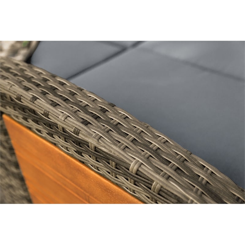 Greemotion Bahia Tobago Solid Teak Wood Outdoor Modular Daybed in Brown/Natural