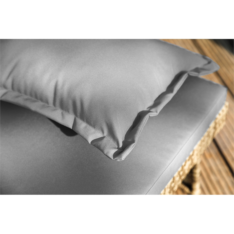 Greemotion Bahia Tobago Solid Teak Wood Outdoor Modular Daybed in Gray/Natural