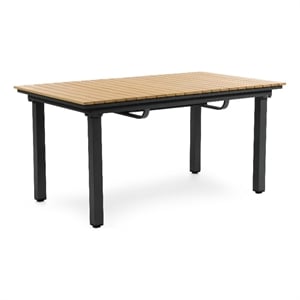 Greemotion Mackay 61.5&quotW Outdoor Teak Wood Expandable Dining Table in Natural