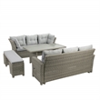 Greemotion Malia 6 Piece Modular Aluminum Outdoor Dining Set in Gray
