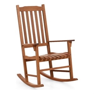Greemotion Moose 33&quotW Outdoor Eucalyptus Wood Rocking Chair in Natural