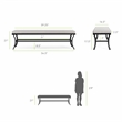 Greemotion Sintra 59-inch Black Outdoor Metal Bench with Gray Cushion