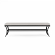 Greemotion Sintra 59-inch Black Outdoor Metal Bench with Gray Cushion