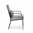 Greemotion Sinta 2-Piece Outdoor Black Metal Dining Chairs with Gray Cushion
