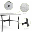 Greemotion Sintra 40-inch Metal Outdoor Patio Dining Table in Black