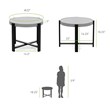 Greemotion 3-Piece Lotus Stackable Outdoor Metal Bistro Set in Black