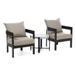 Greemotion 3-Piece Lotus Stackable Outdoor Metal Bistro Set in Black