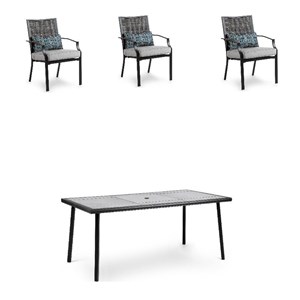 Greemotion Sintra 7-Piece Metal Outdoor Patio Dining Set in Black