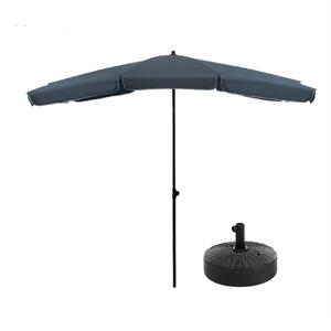 Greemotion Sleek Set of 2 Stainless Steel Navy Fabric Patio Umbrella with Base