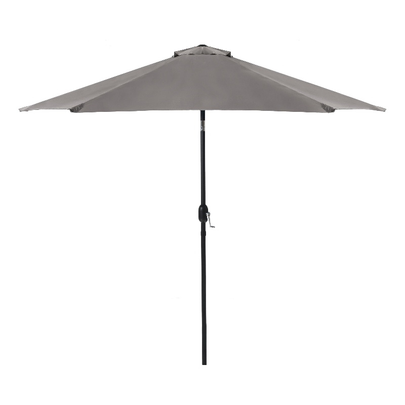 Greemotion Set of 2 Halo 9Ft Gray Tilting Fabric Patio Umbrella with Base