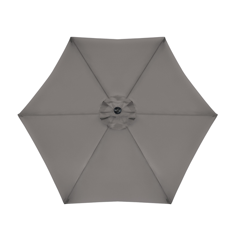Greemotion Set of 2 Halo 9Ft Gray Tilting Fabric Patio Umbrella with Base