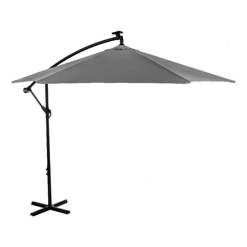 Greemotion Set of 2 Glam 10Ft Gray Cantilever Fabric Patio Umbrella with Base