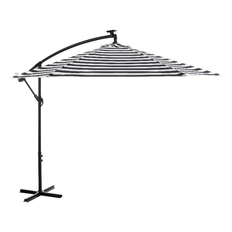 Greemotion Set of 2 Glam 10Ft Stripe Cantilever Fabric Patio Umbrella with Base