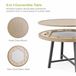 Greemotion Lyon 3-in-1 Aluminum Convertible Outdoor Patio Dining Table Natural