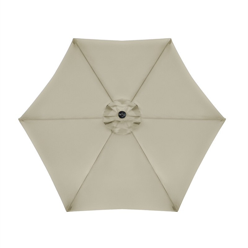 Greemotion Halo 9Ft Beige Articulated Metal Tilting Fabric Patio Umbrella