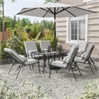 Greemotion Palma Patio 7-Piece Metal Patio Dining Set Outdoor Set in Gray
