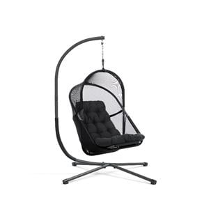 Greemotion 2-Piece Breeze Outdoor Foldable Mesh Fabric Egg Swing Set in Black