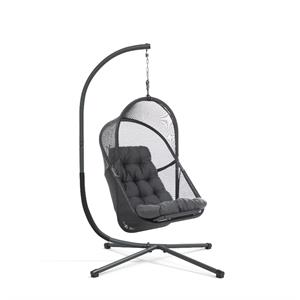 Greemotion 2-Piece Outdoor Foldable Mesh Fabric & Metal Swing Set in Dark Gray