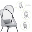 Greemotion Alverta Foldable Outdoor Fabric Mesh Chair in Light Gray (Set of 2)