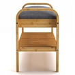 Greemotion Leipzig Padded Bamboo Shoe Storage Bench in Natural