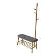Greemotion Halle Bamboo Shoe Storage Bench with Hall Tree in Natural