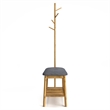 Greemotion Halle Bamboo Shoe Storage Bench with Hall Tree in Natural