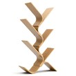 Greemotion Jena 6-Tier Curved Bamboo Bookcase in Natural