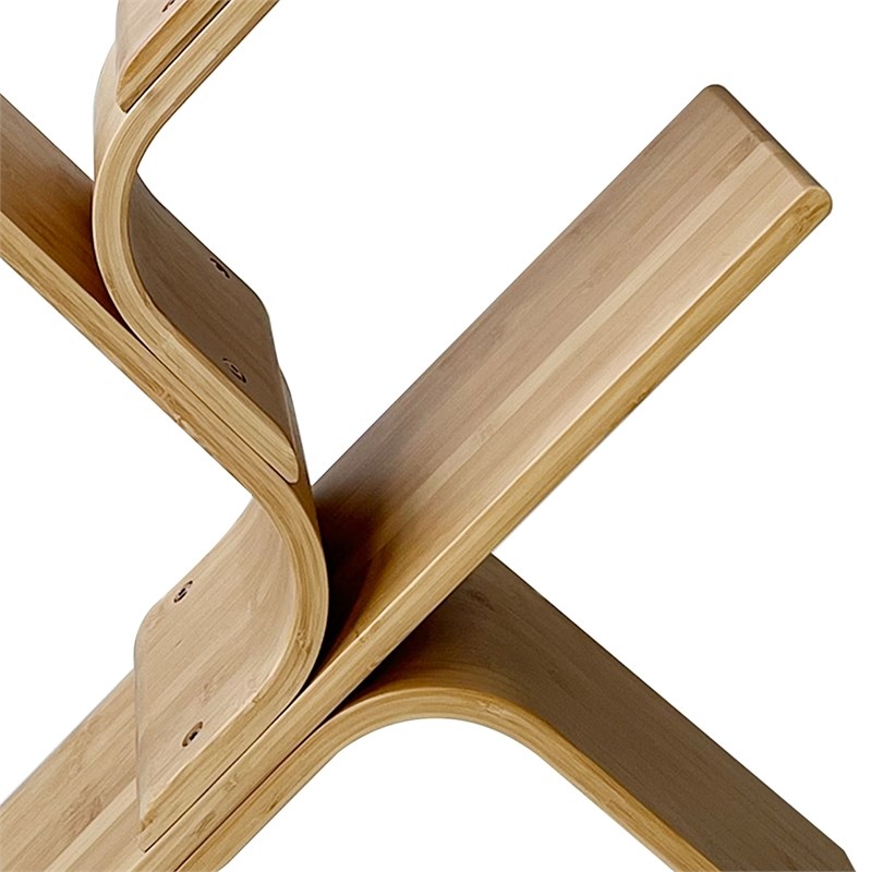 Greemotion Jena 6-Tier Curved Bamboo Bookcase in Natural