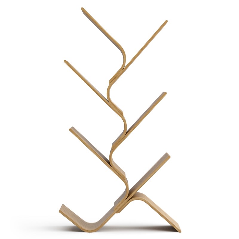 Greemotion Jena 6-Tier Curved Bamboo Bookcase in Natural