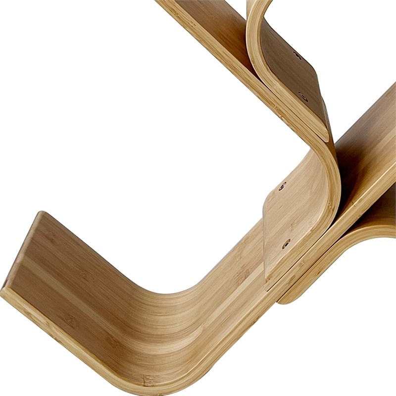 Greemotion Jena 6-Tier Curved Bamboo Bookcase in Natural
